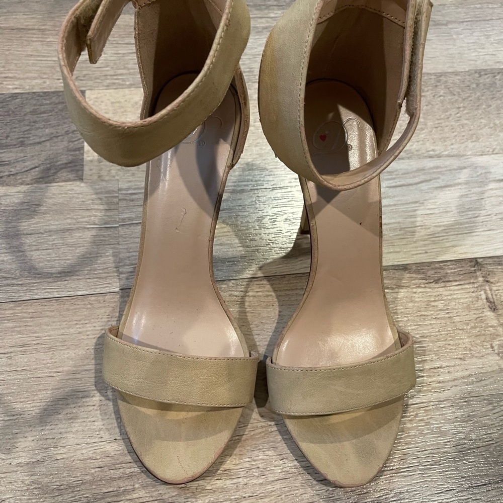 Delicious Nude Ankle Strap Heels